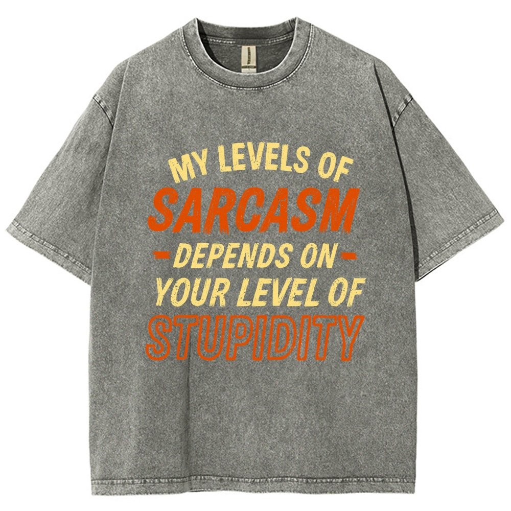 My Level of Sarcasm Depends Vintage Distressed T-shirt
