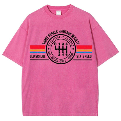 Three Pedals Heritage Society Vintage Distressed T-shirt