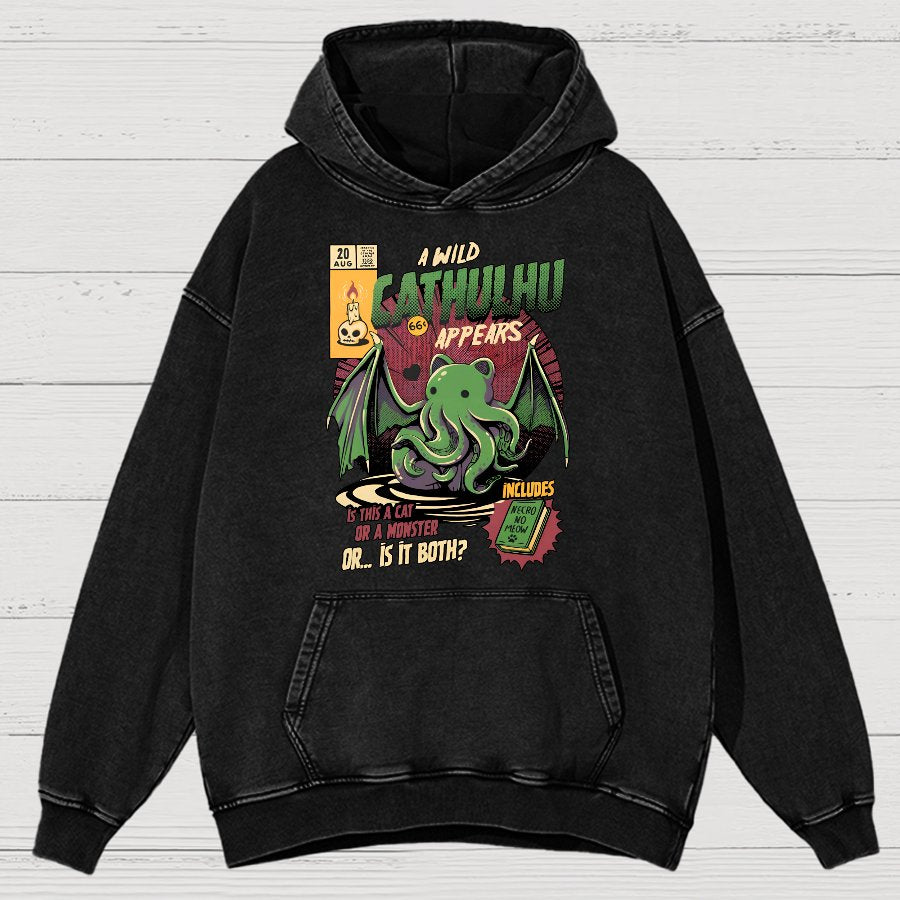 Cathulhu Round Vintage Distressed Hoodie