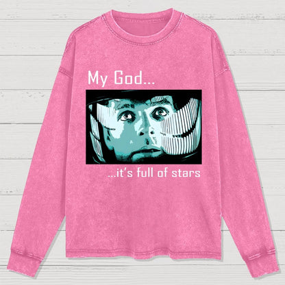 My God t's full of stars! Washed Long Sleeve Tee