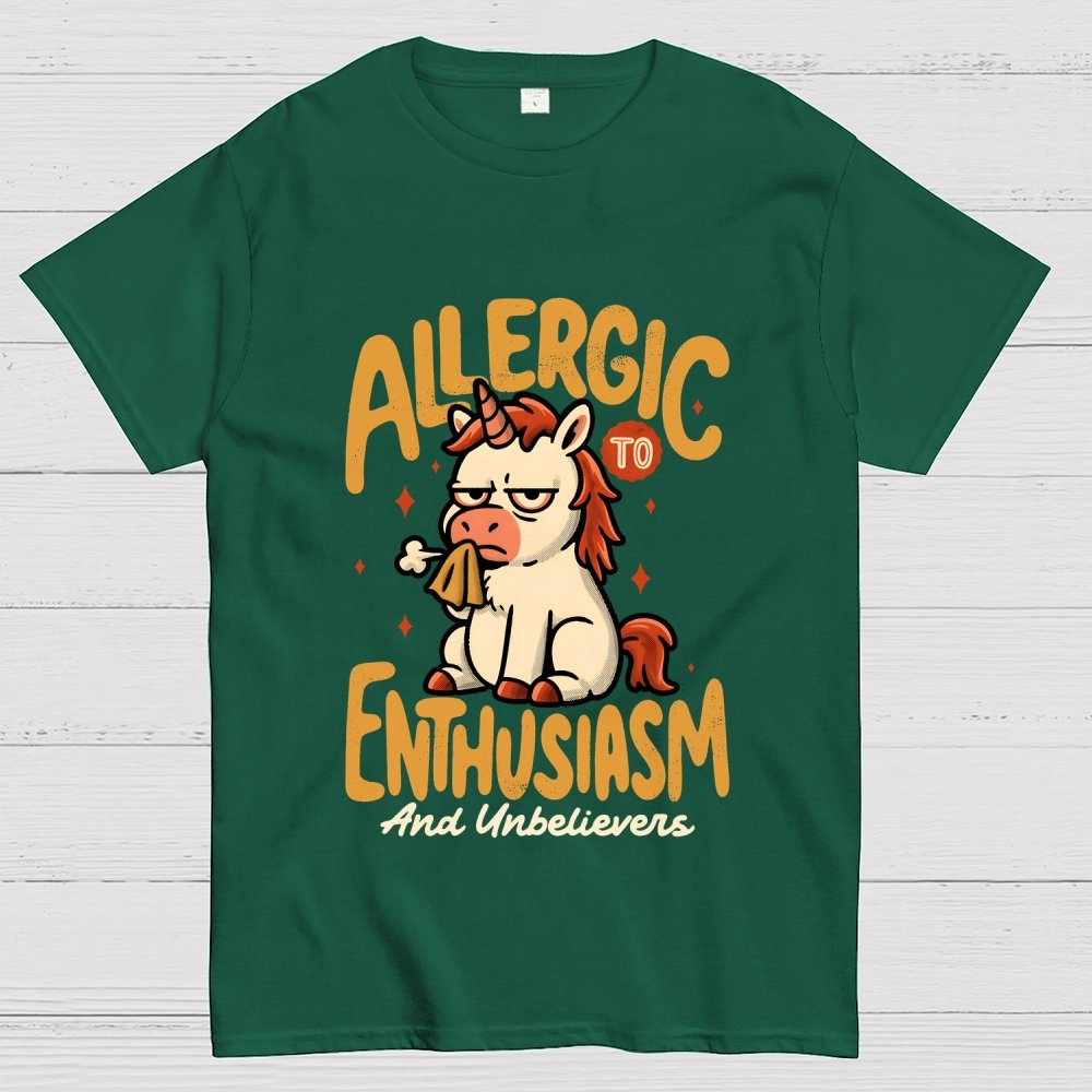 Allergic to Enthusiasm Geek T-Shirt