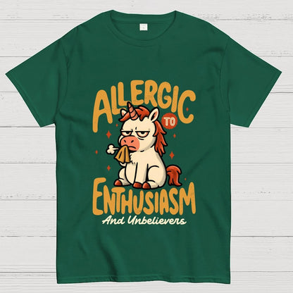 Allergic to Enthusiasm Geek T-Shirt