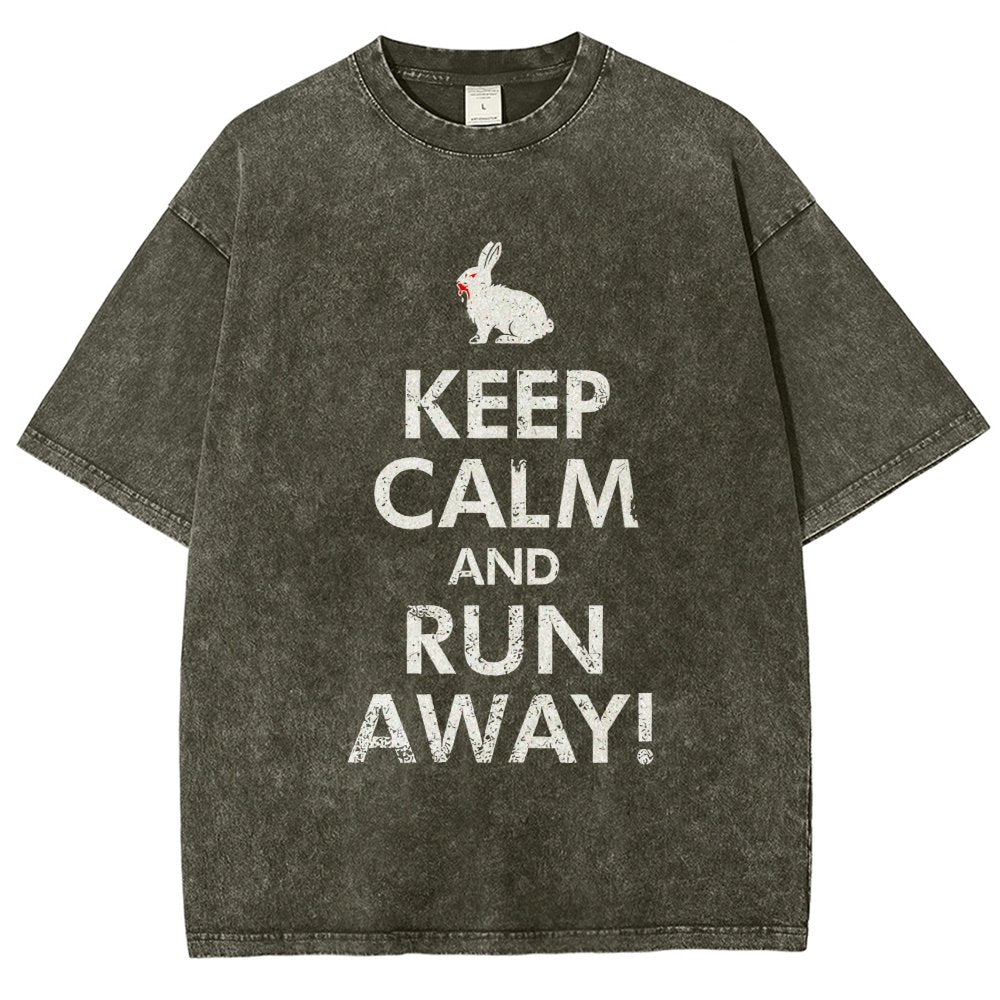 Keep Calm and Run Away! Vintage Distressed T-shirt
