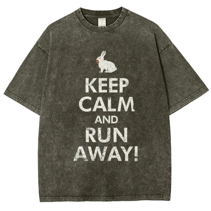 Keep Calm and Run Away! Vintage Distressed T-shirt