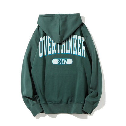 Overthinker All the time Printed Back Cotton Hoodie