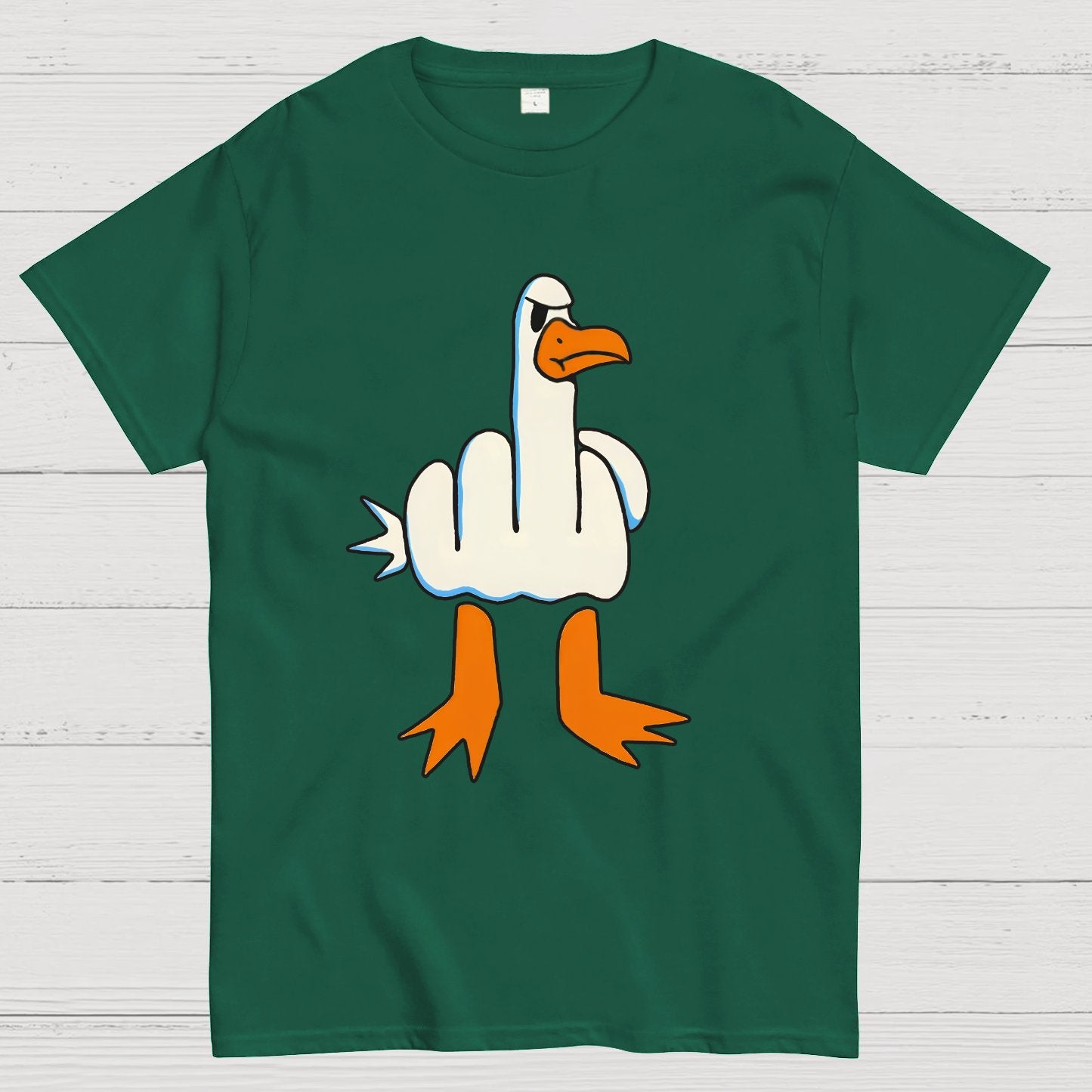 Rude Seagull Design Funny Geeky T-Shirt