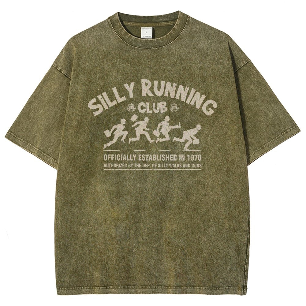 Funny Silly Running Club Vintage Distressed T-shirt