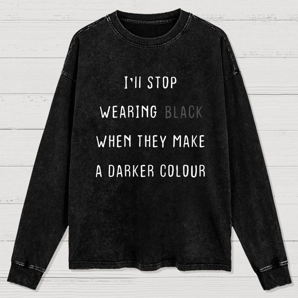 Wearing Black Washed Long Sleeve Tee