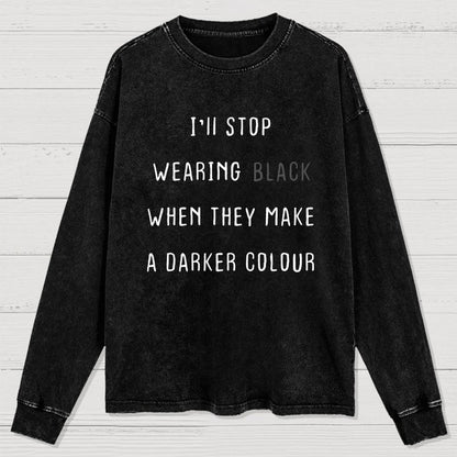 Wearing Black Washed Long Sleeve Tee
