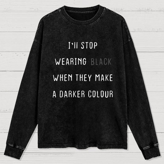 Wearing Black Washed Long Sleeve Tee