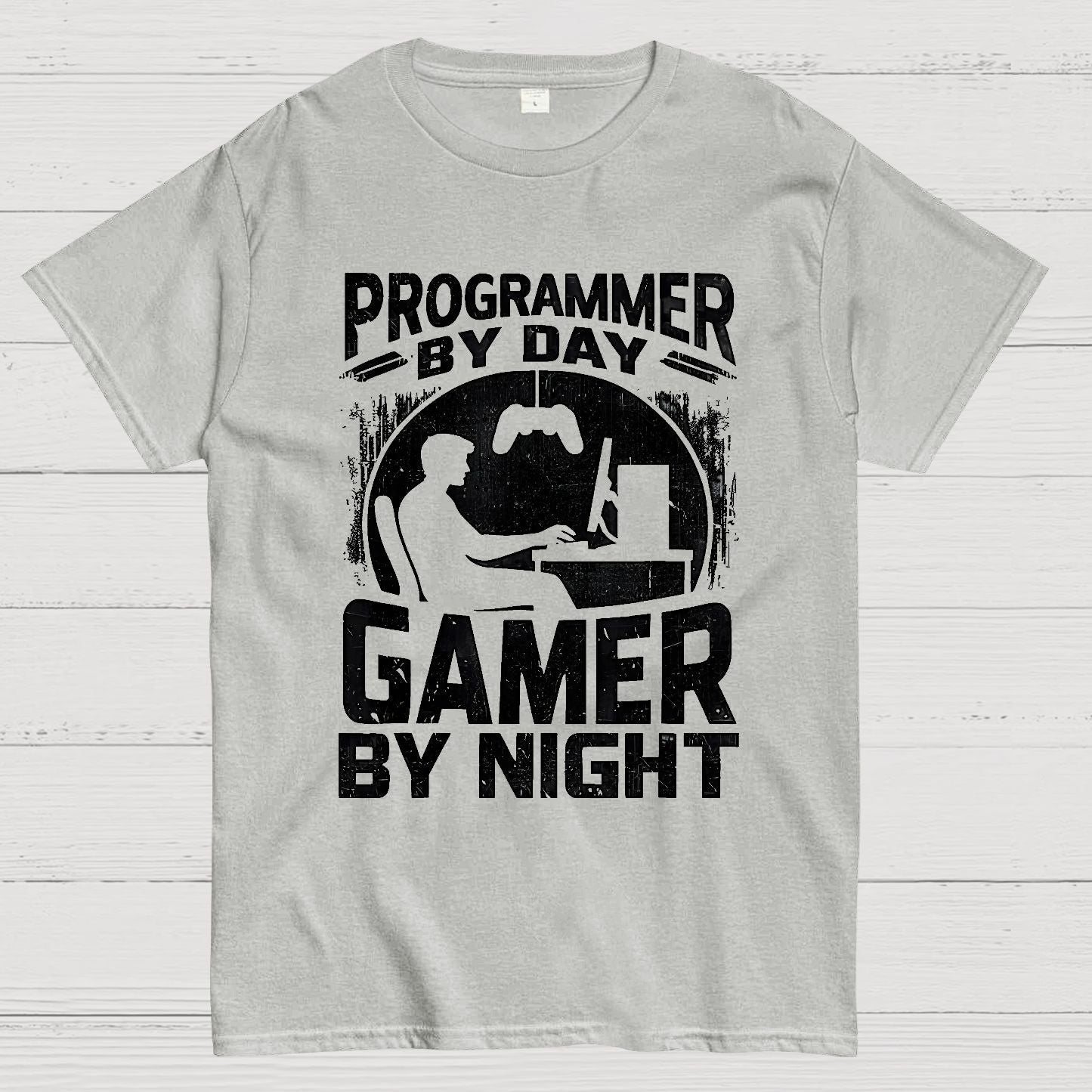 Programmer By Day Gamer By Night Computer Programming T-Shirt