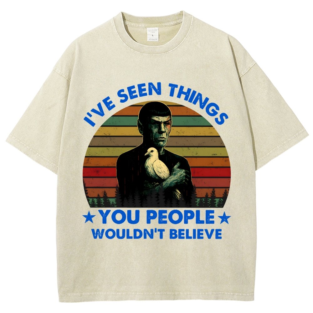 I've Seen Things Sci-Fi Quote Mashup Vintage Distressed T-shirt