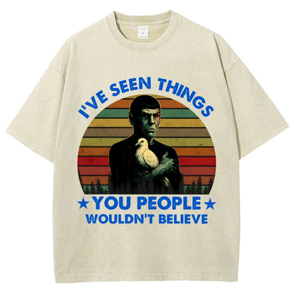 I've Seen Things Sci-Fi Quote Mashup Vintage Distressed T-shirt
