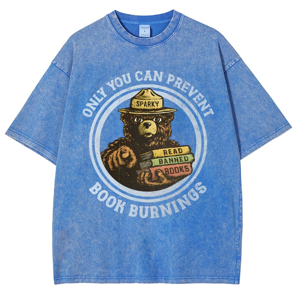 Only You Can Prevent Book Burnings Vintage Distressed T-shirt