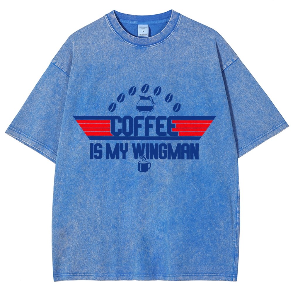 Coffee Is My Wingman Vintage Distressed T-shirt
