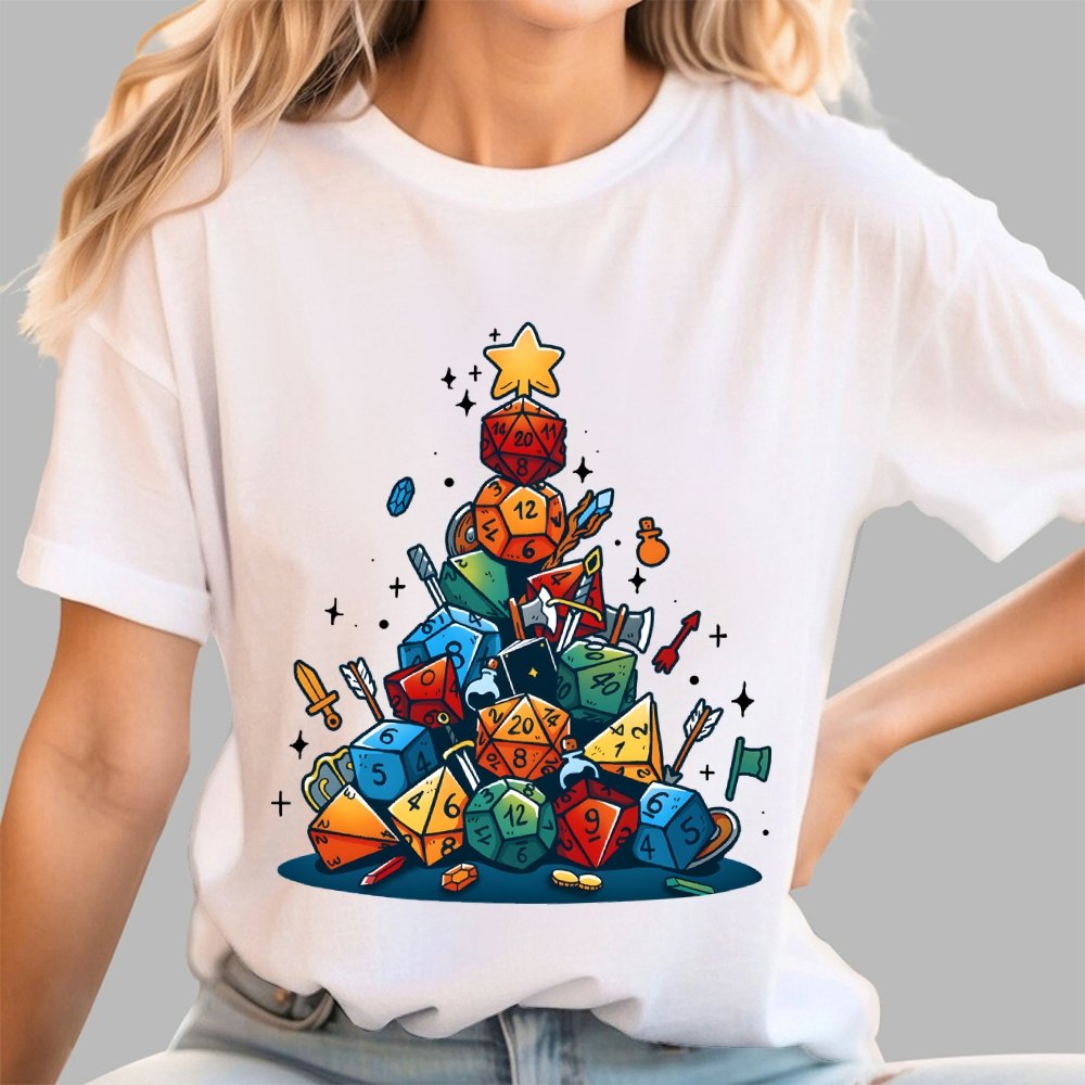 Christmas Dice Tree Geek T-Shirt