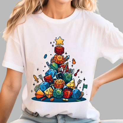 Christmas Dice Tree Geek T-Shirt