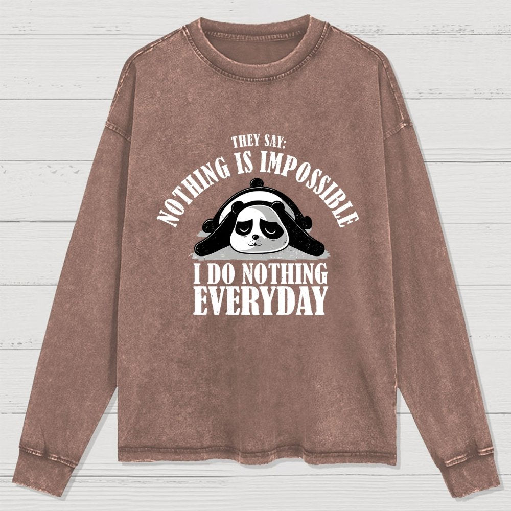 I Do Nothing Everyday Washed Long Sleeve Tee