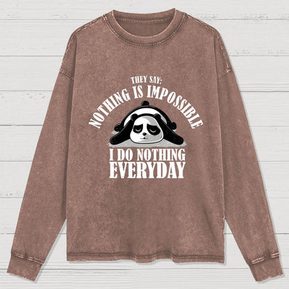 I Do Nothing Everyday Washed Long Sleeve Tee