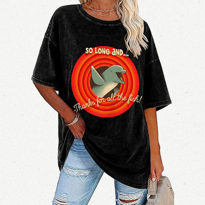 So Long & Thanks for all the Fish Vintage Distressed T-shirt