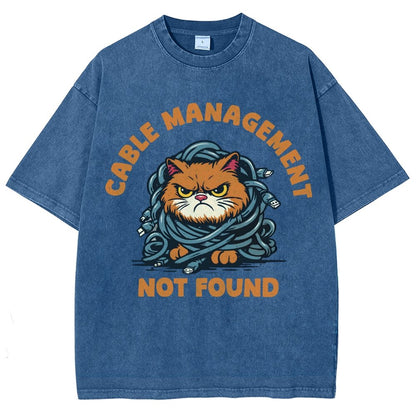 Cable Management Not Found Vintage Distressed T-shirt