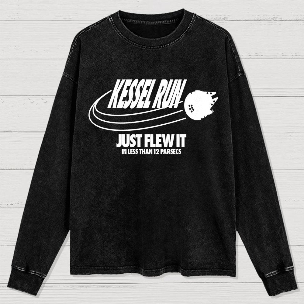 Galactic Run Just Flew It Washed Long Sleeve Tee