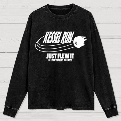 Galactic Run Just Flew It Washed Long Sleeve Tee