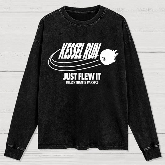 Galactic Run Just Flew It Washed Long Sleeve Tee