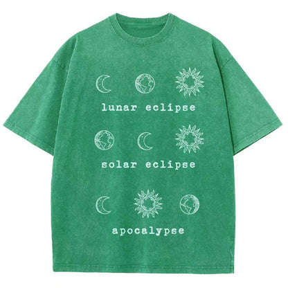 Lunar Eclipse Solar Eclipse Apocalypse Vintage Distressed T-shirt