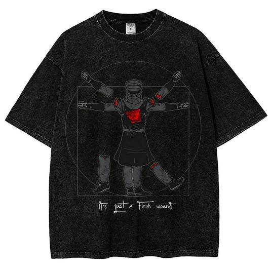 Vitruvian Man- Black Knight Vintage Distressed T-shirt
