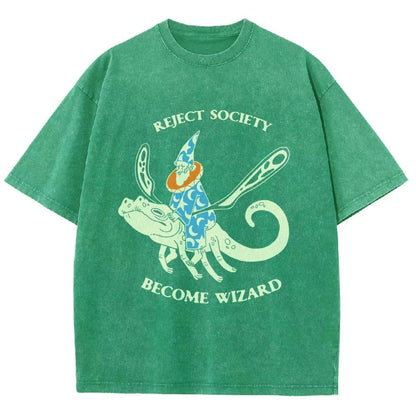 Reject-society become-wizard Vintage Distressed T-shirt