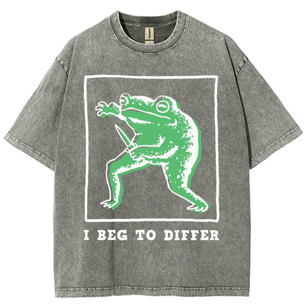 I Beg To Differ Frog Vintage Distressed T-shirt