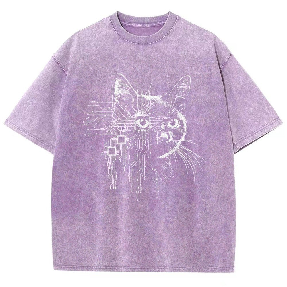 Future Cat Vintage Distressed T-shirt