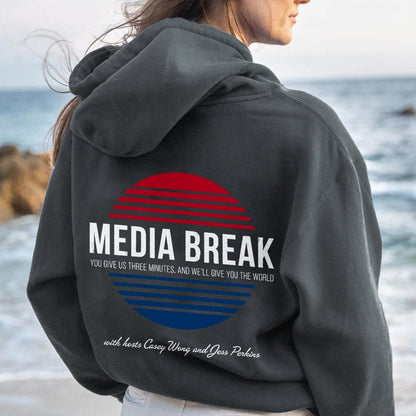 Media Break Printed Back Unisex Cotton Hoodie