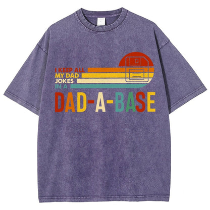 I Keep All My Dad Jokes In A Dad-a-base Vintage Distressed T-shirt