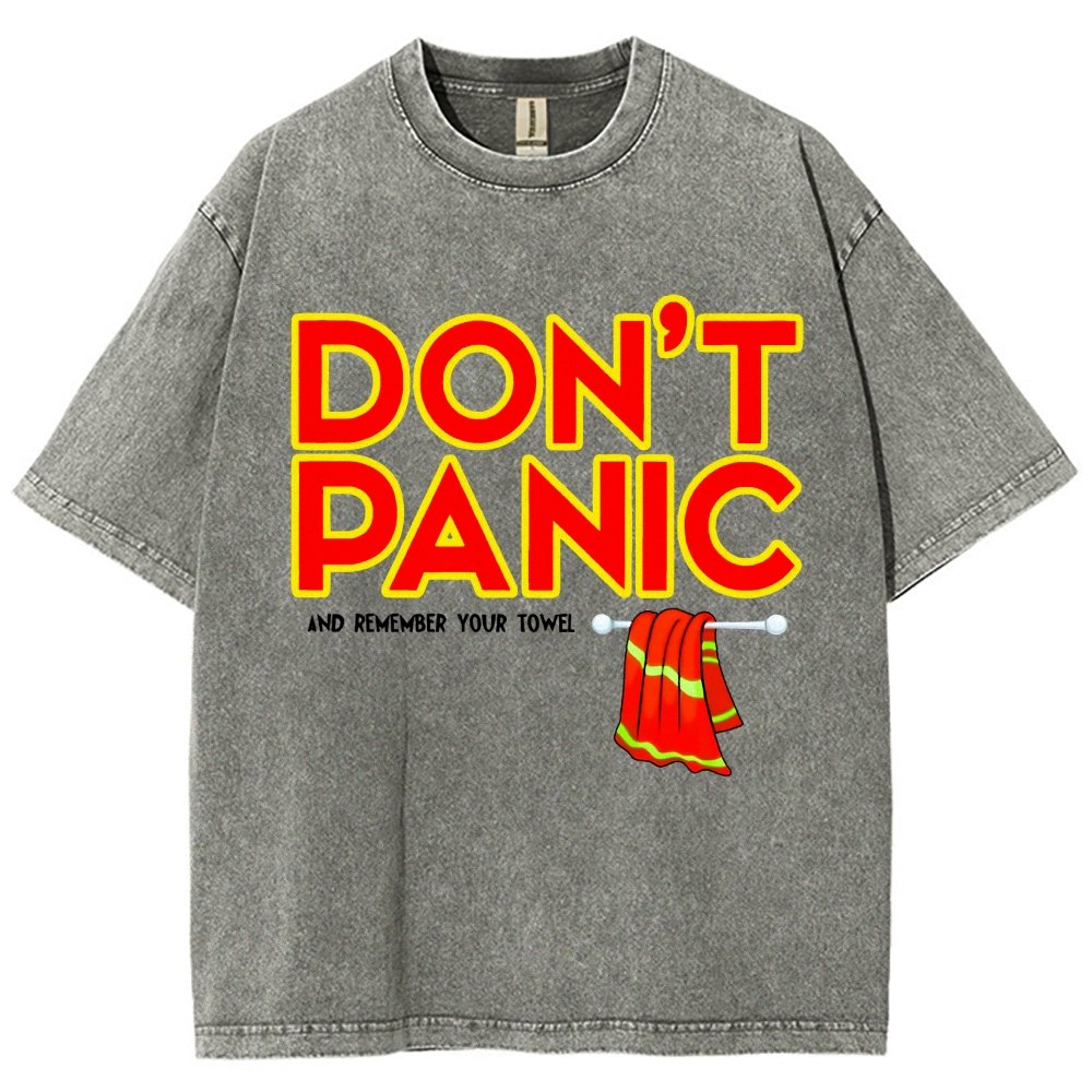 Don't Panic With Towel Vintage Distressed T-shirt