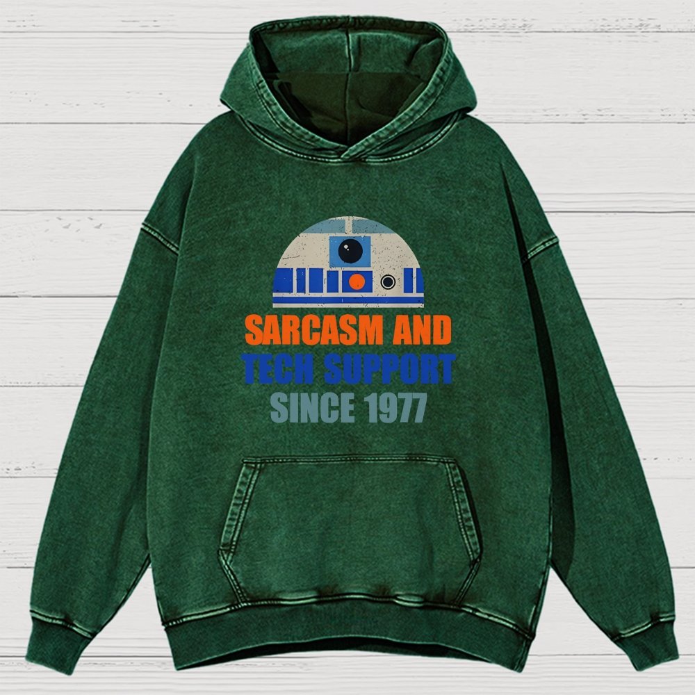 Providing Sarcasm and Tech Support Since 1977 Vintage Distressed Hoodie