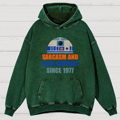 Providing Sarcasm and Tech Support Since 1977 Vintage Distressed Hoodie