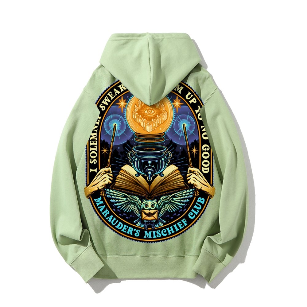 Mischief Club Printed Back Cotton Hoodie