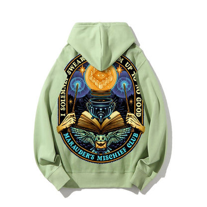 Mischief Club Printed Back Cotton Hoodie