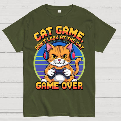 Funny Cat Game-Game Over Geek T-Shirt