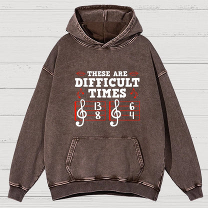 These Are Difficult Times Vintage Distressed Hoodie