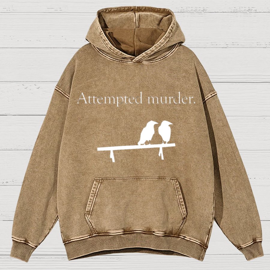Attempted Murder Vintage Distressed Hoodie
