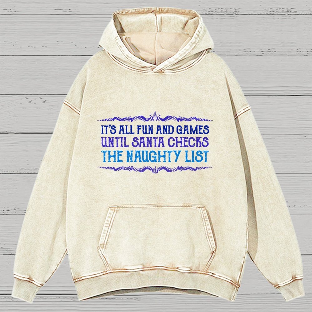 The Naughty List Vintage Distressed Hoodie