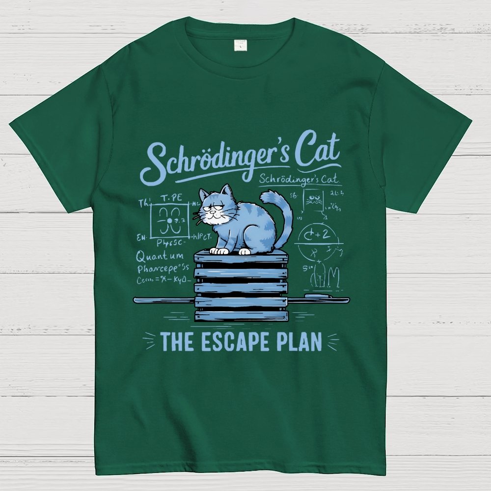 Schrödinger's Cat Of The Escape Plan Science Unisex Geek T-Shirt