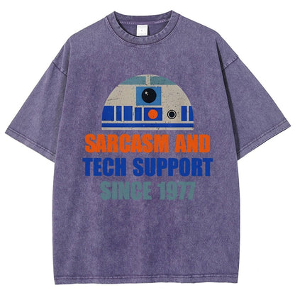 Providing Sarcasm and Tech Support Since 1977 Vintage Distressed T-shirt
