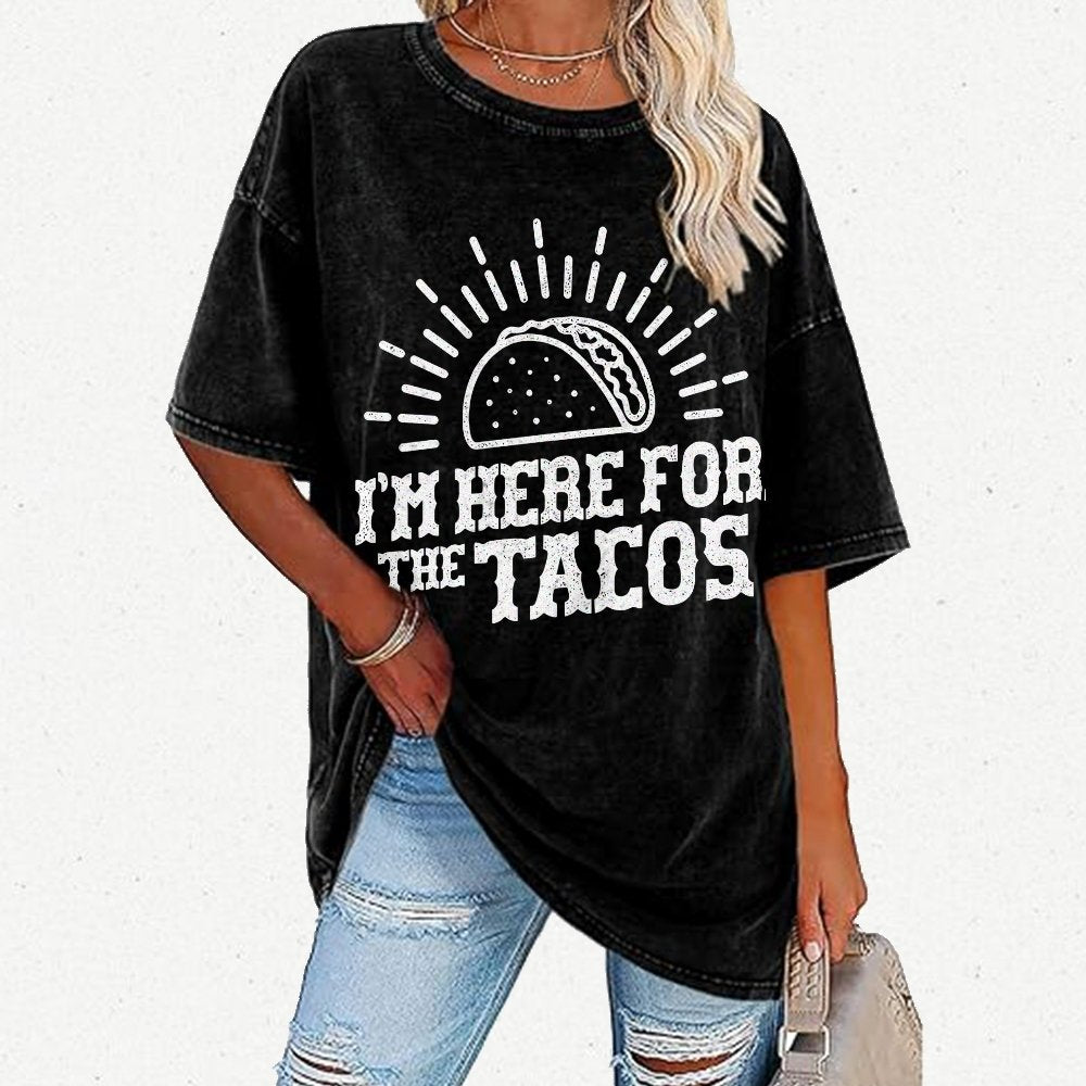 I'm Here For The Tacos Vintage Distressed T-shirt
