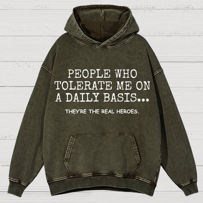 People Who Tolerate Me On A Daily Basis.Sarcasm Vintage Distressed Hoodie