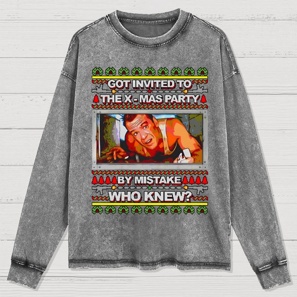 Got invited to the X-mas Party Washed Long Sleeve Tee