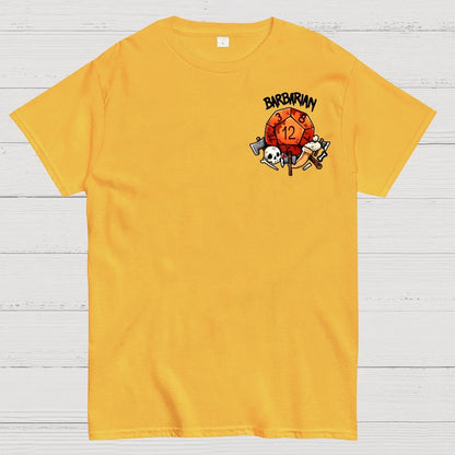 Barbarian Dice Game Front And Back Printing Geek T-Shirt